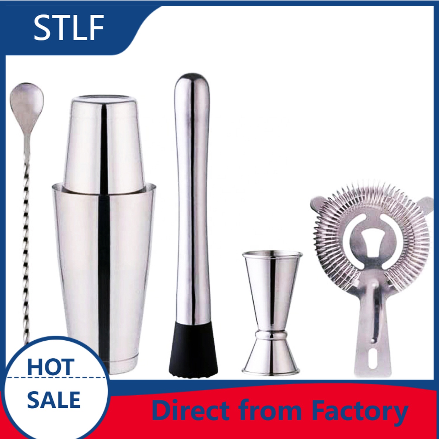 Boston Shaker Set - stllFactory Hot Selling 6pc Boston Shaker