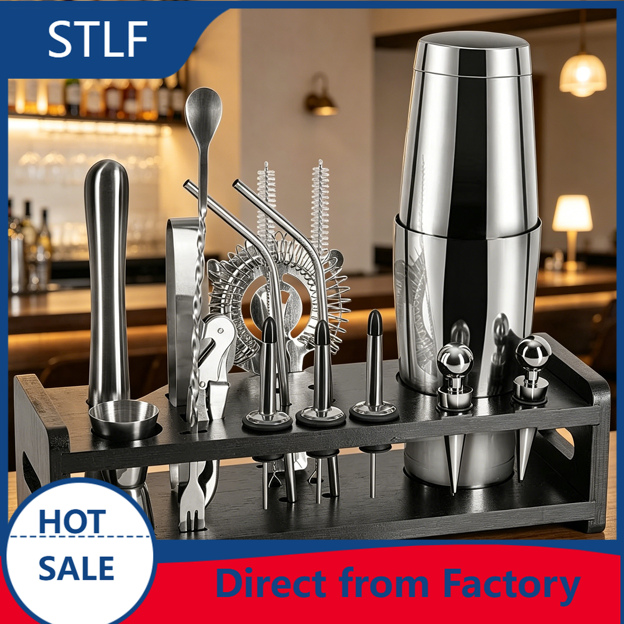 Boston Shaker Set - stllCocktail Shaker Set 18 Pieces Stainless