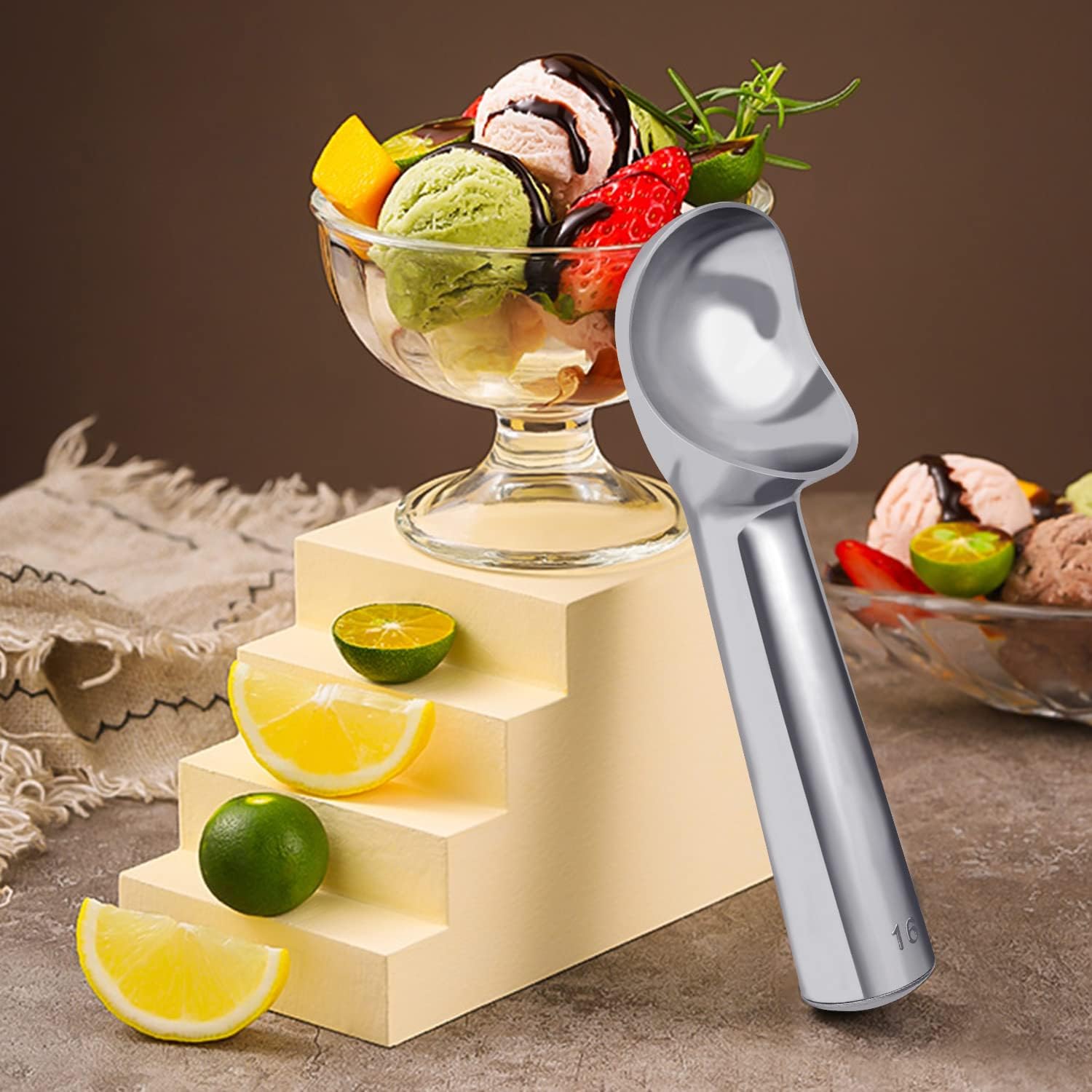 Ice Pick Pick - Self-Melting Ice Cream Scoop, One-Piece Stainless