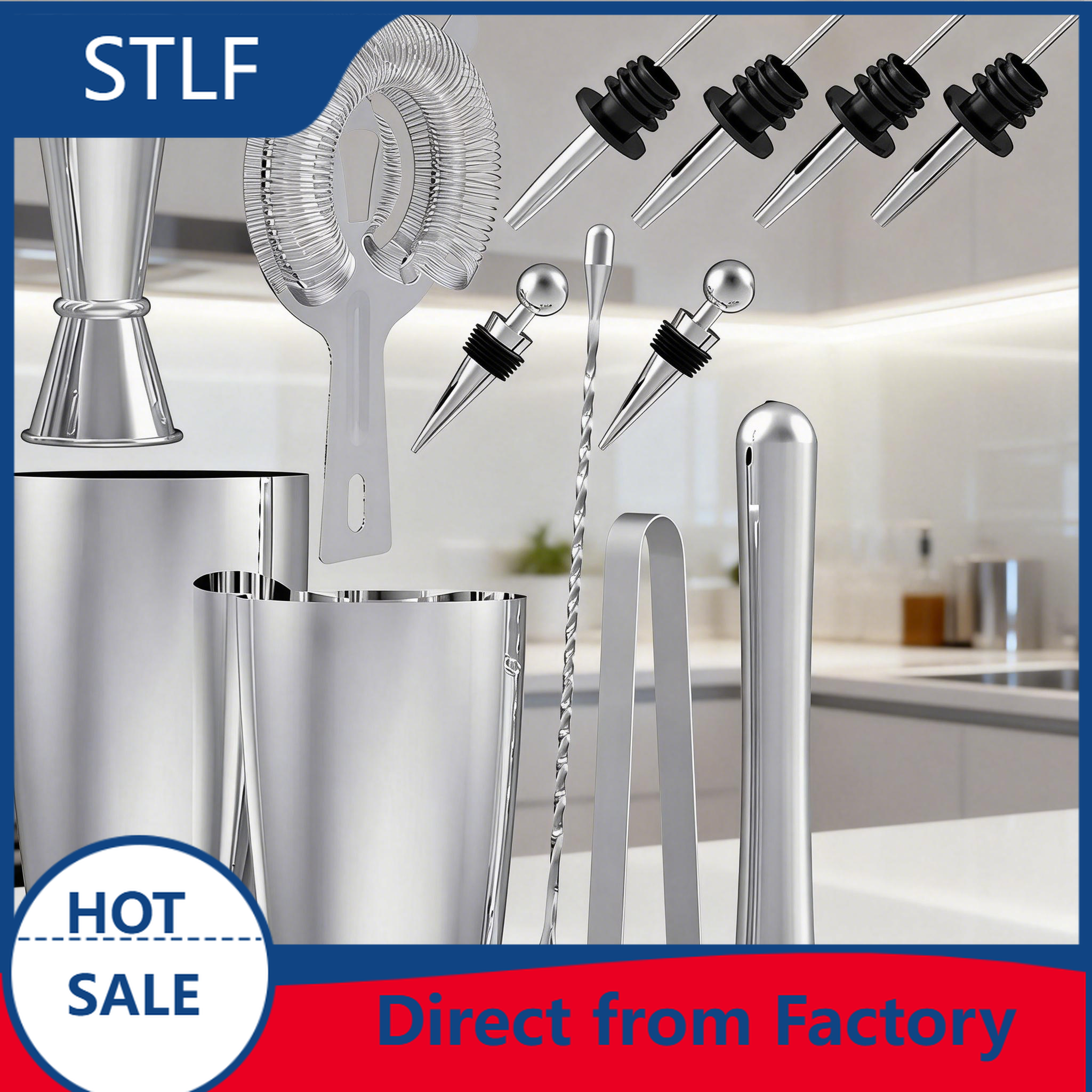 Boston Shaker Set - stllCamol Cocktail Shaker Boston Style 13pcs