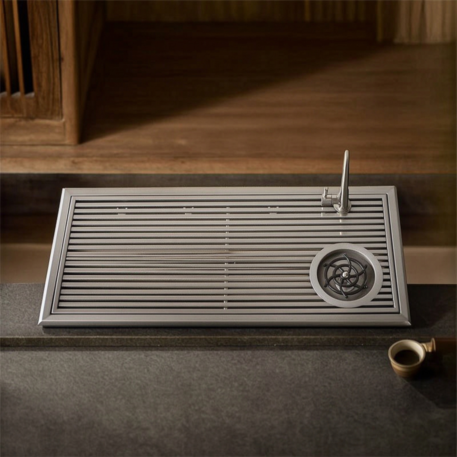 Modern Inset Tea Tray with Dra - Home Bar And Counter のレビューと価格