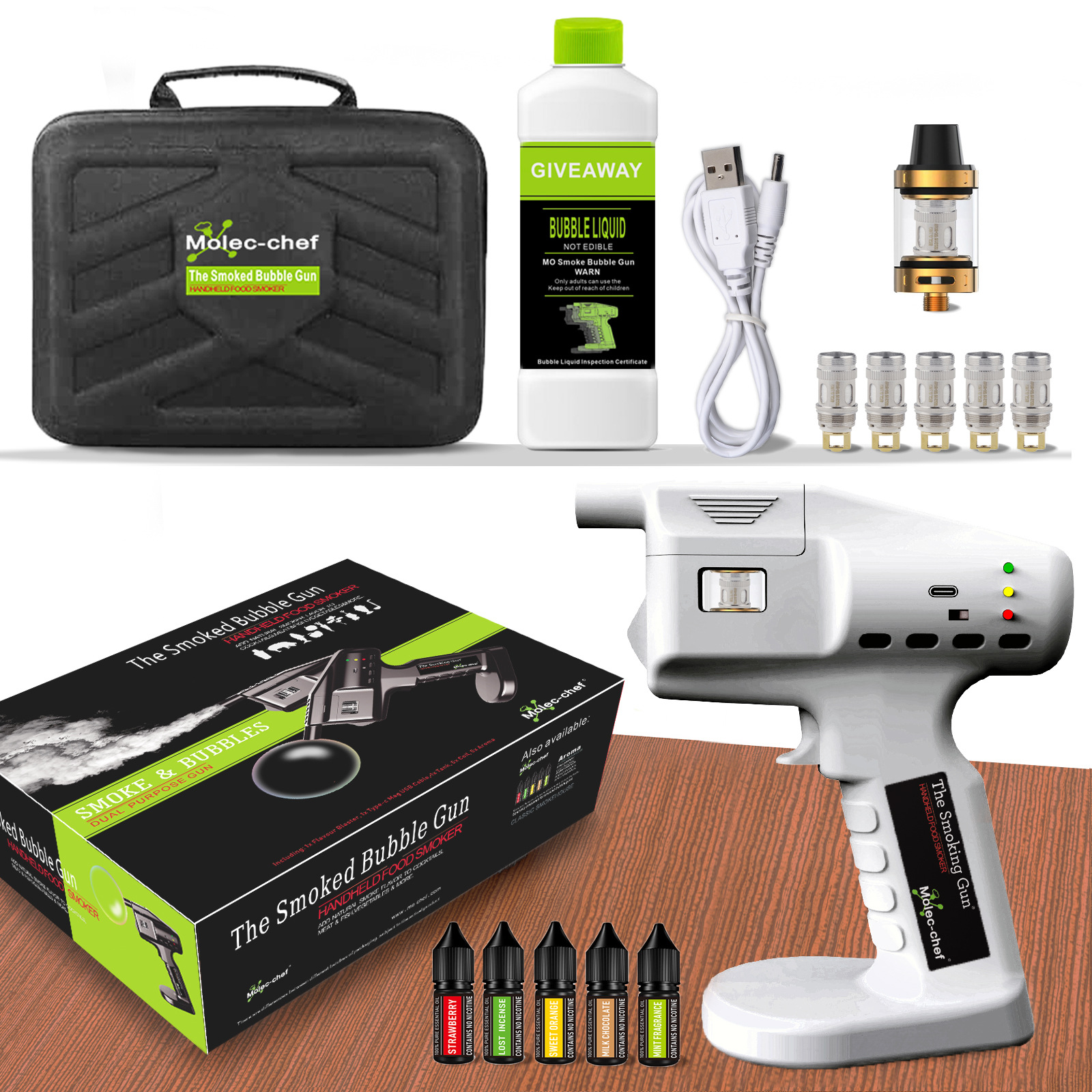 White Smoked Bubble Gun with F - Smoking Gun Kit のレビューと価格