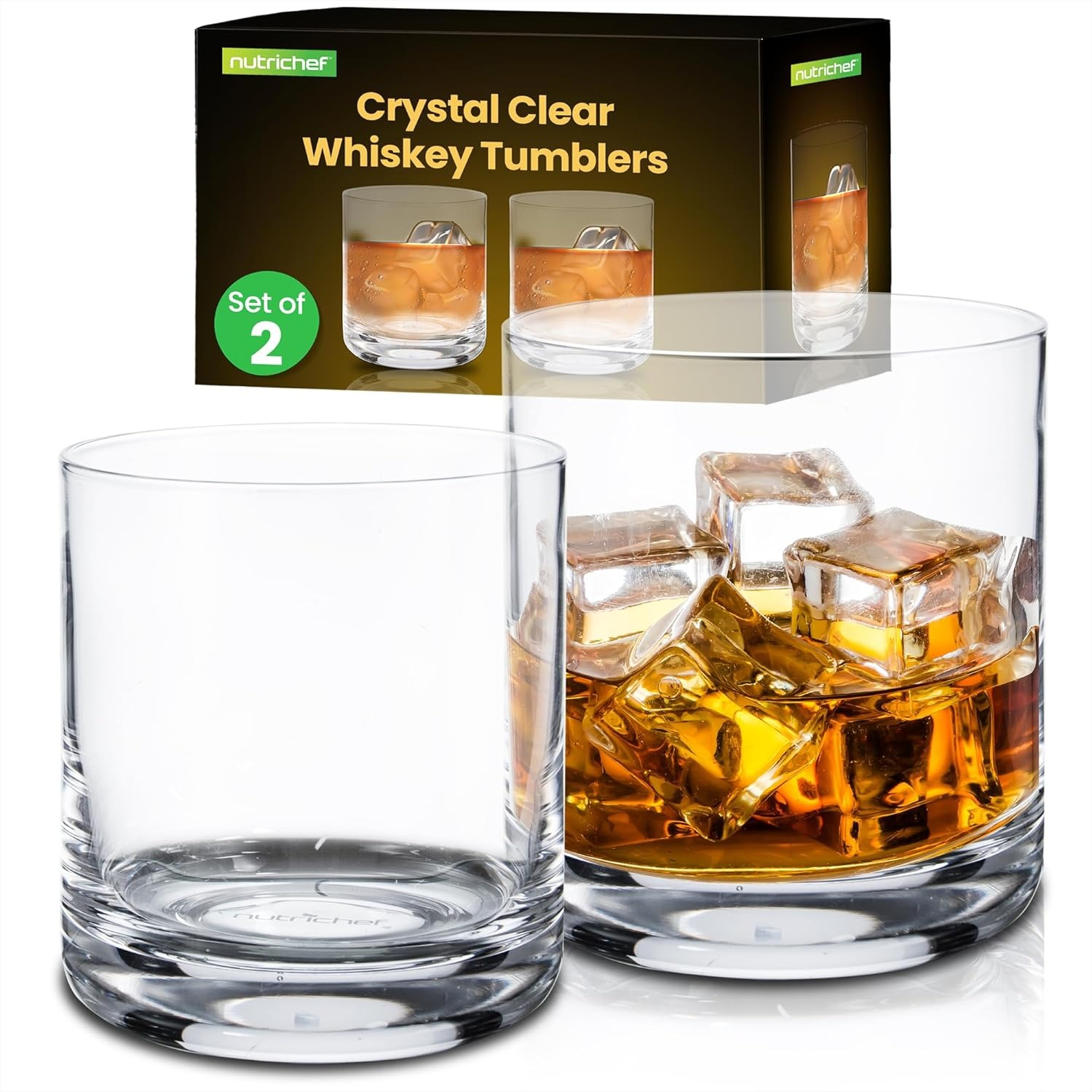 Whiskey Glass Set of 2 – 10 Oz - Old Fashioned Glass のレビューと価格