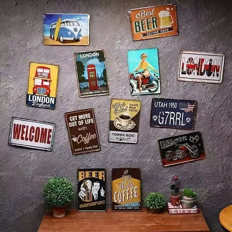Metal Signs Vintage Metal Plat - Home Bar Shelf のレビューと価格