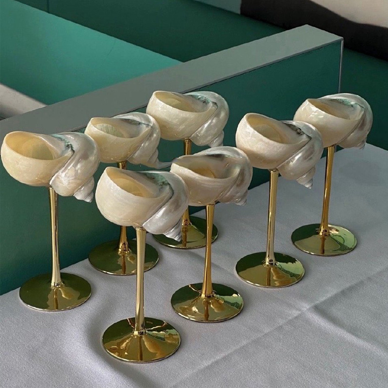 Natural Conch Wine Glass Bar a - Home Bar And Cabinet のレビューと価格