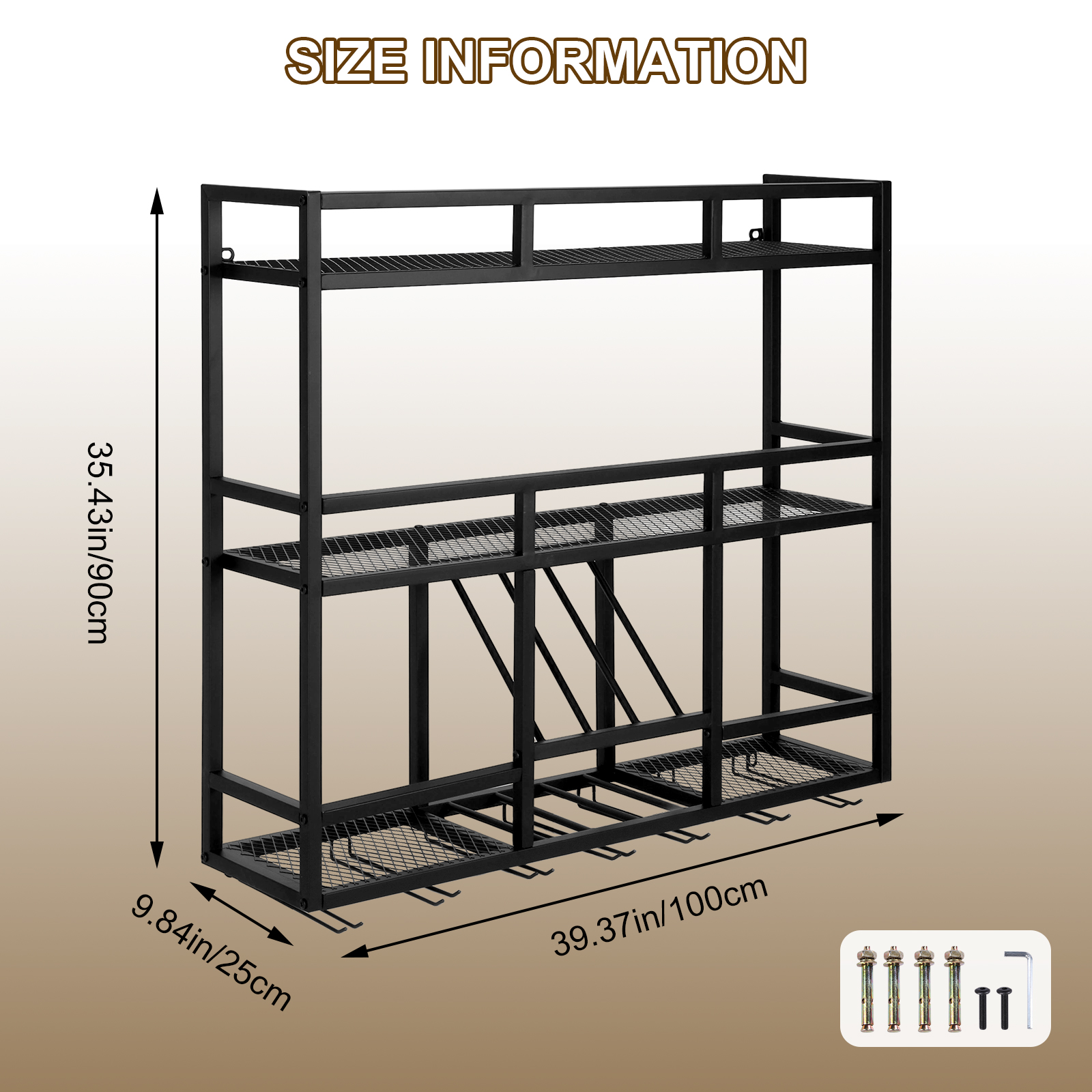 3 Tiers Floating Wine Bottle S - Home Bar Shelf のレビューと価格
