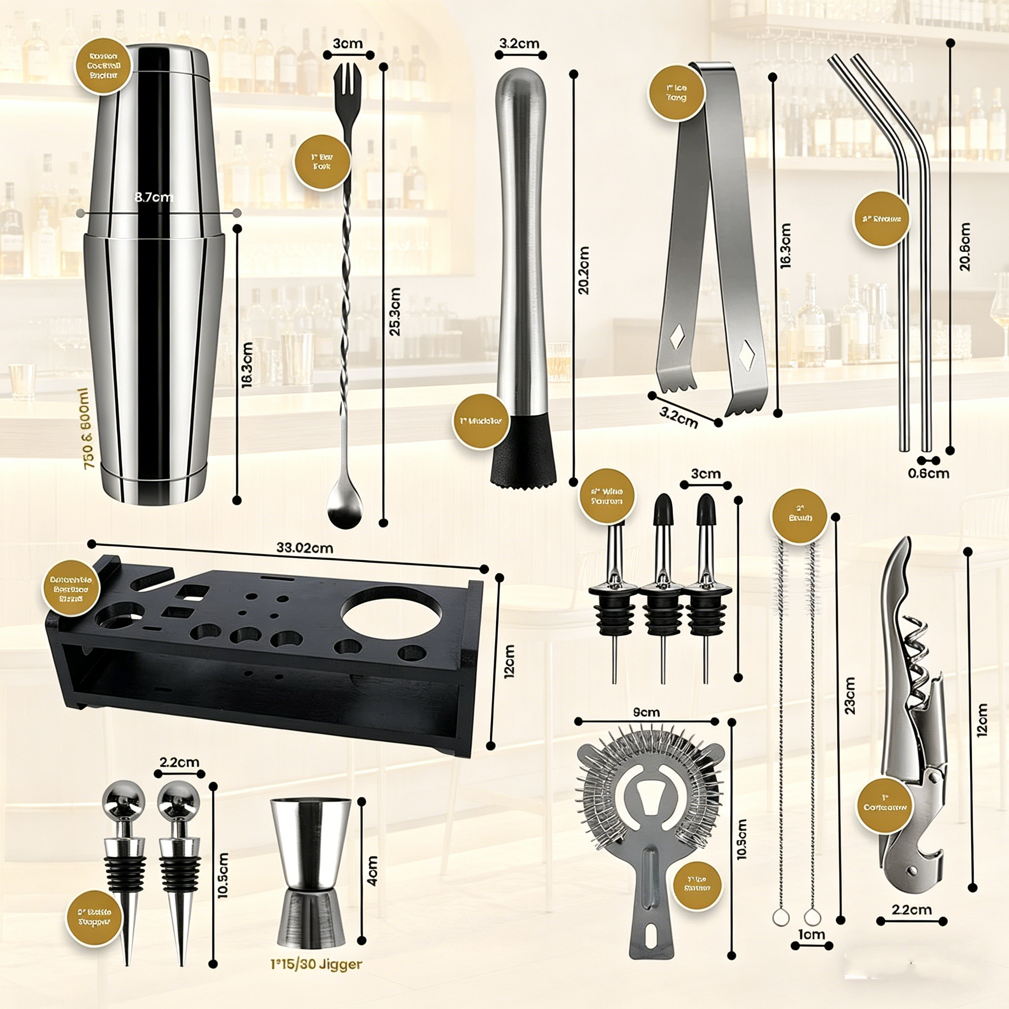 stllCocktail Shaker Set 18 Pie - Boston Shaker Set のレビューと価格