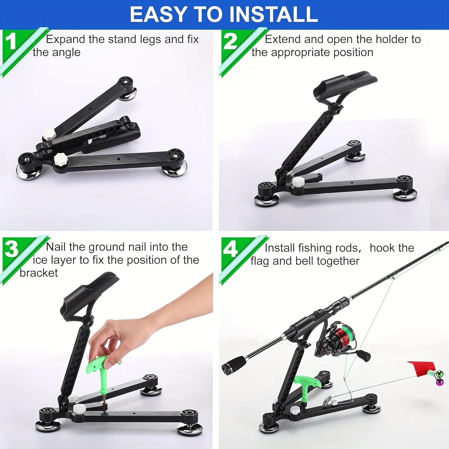 Foldable Ice Fishing Rod Holde - Ice Pick Pick のレビューと価格