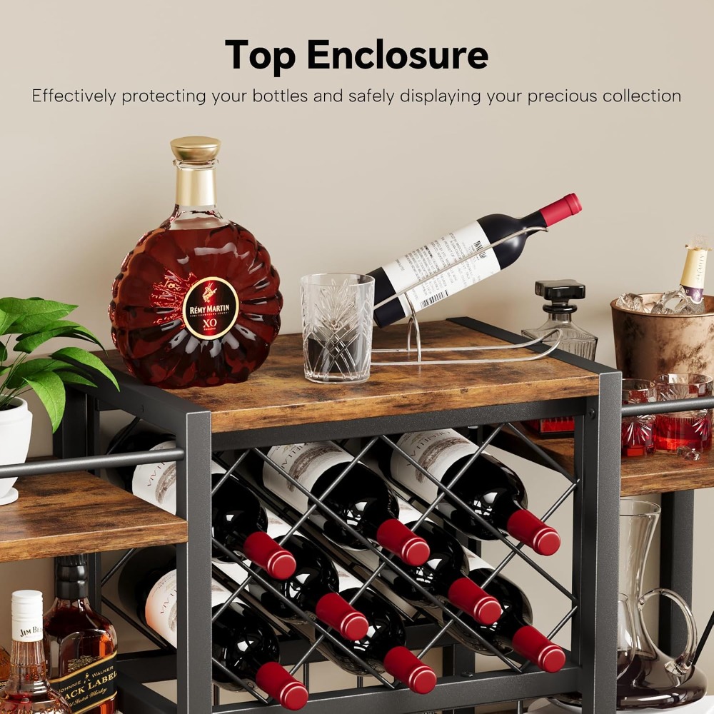 Wall Mounted Wine Rack with Gl - Home Bar Shelf のレビューと価格