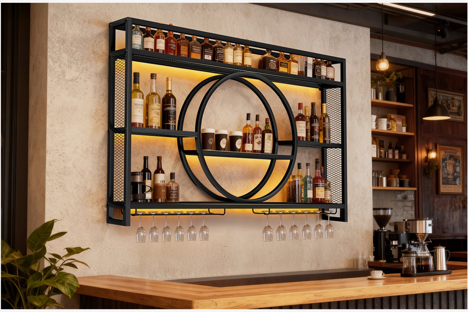 Stylish 3-Tier Wall-Mounted Me - Home Bar Shelf のレビューと価格