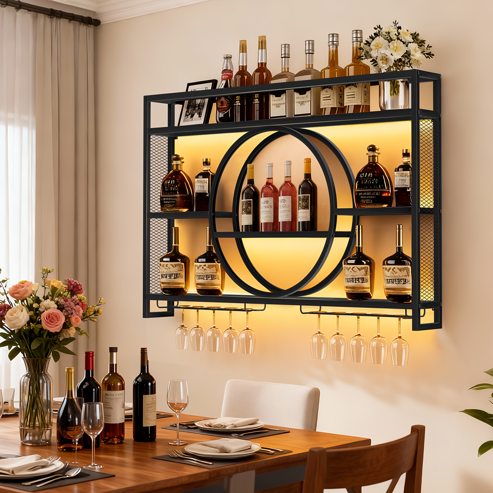 Stylish 3-Tier Wall-Mounted Me - Home Bar Shelf のレビューと価格