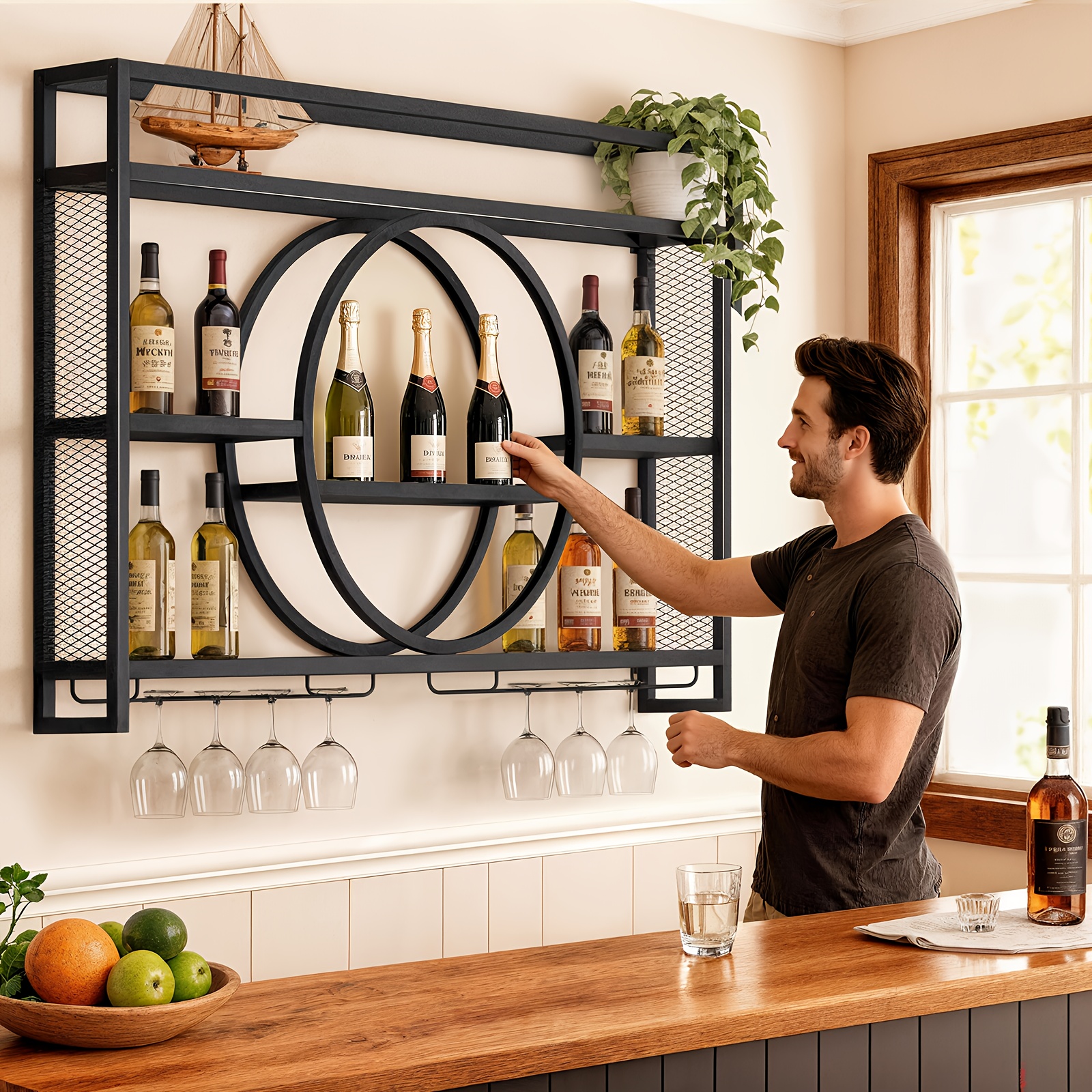 Stylish 3-Tier Wall-Mounted Me - Home Bar Shelf のレビューと価格