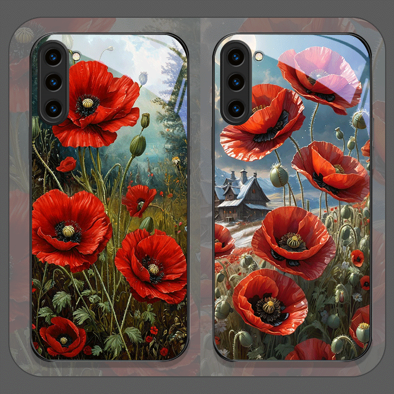 Retro Poppy Flower Bloom Hot R - Old Fashioned Glass のレビューと価格