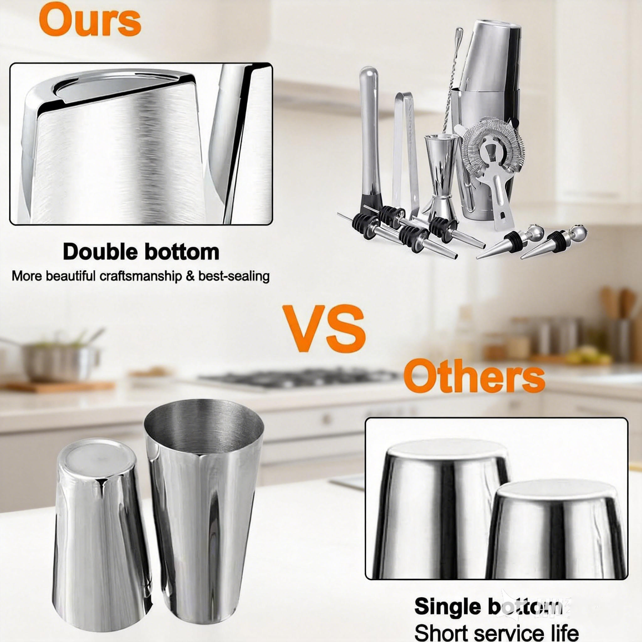 stllCamol Cocktail Shaker Bost - Boston Shaker Set のレビューと価格