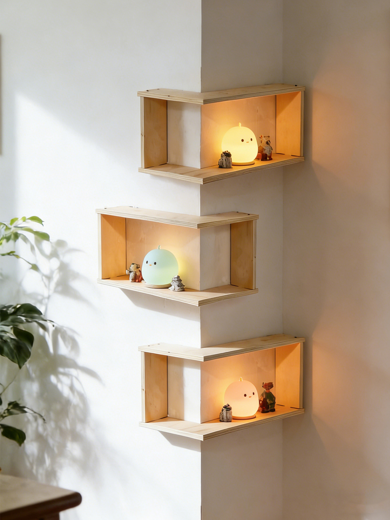 Corner Floating Wooden Shelves - Home Bar Shelf のレビューと価格