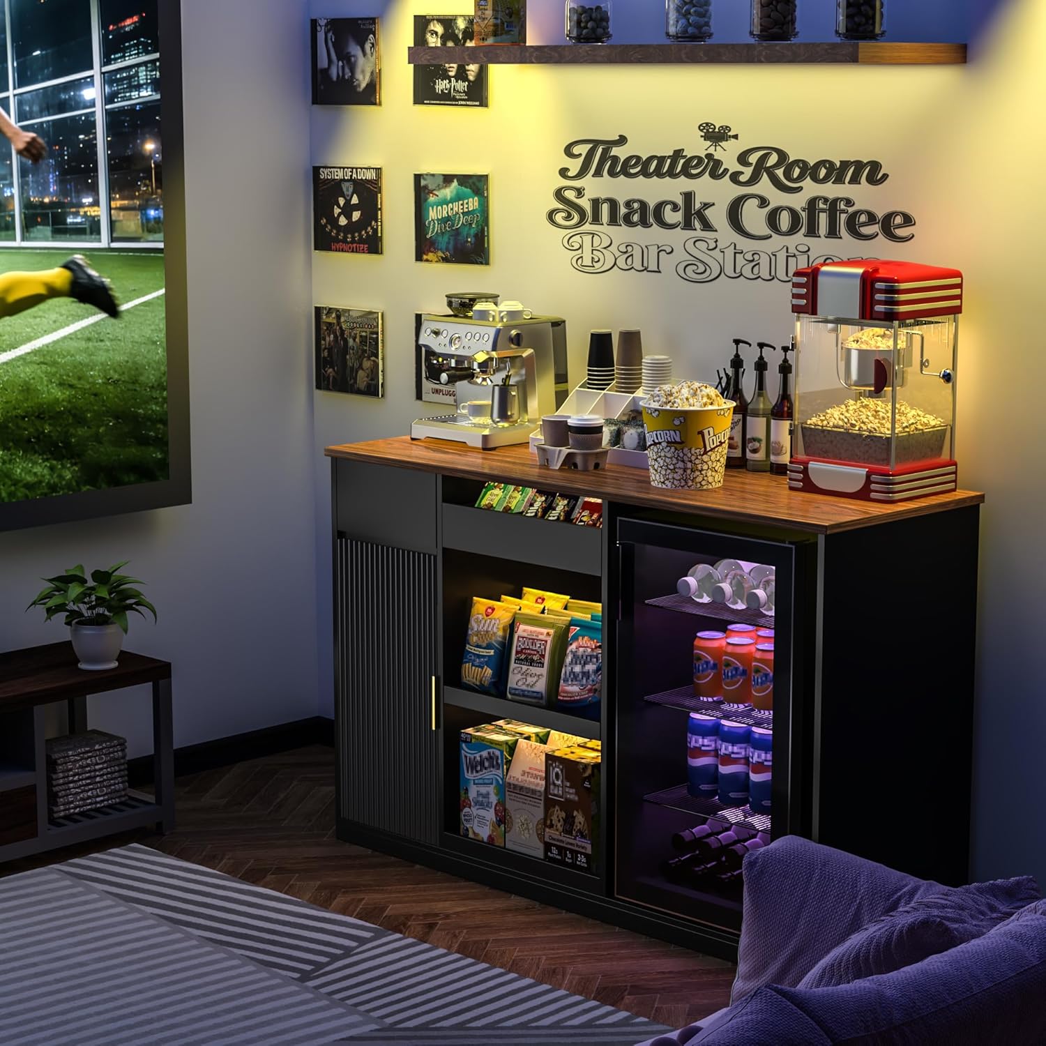 Snack Bar Cabinet with Fridge  - Home Bar And Cabinet のレビューと価格