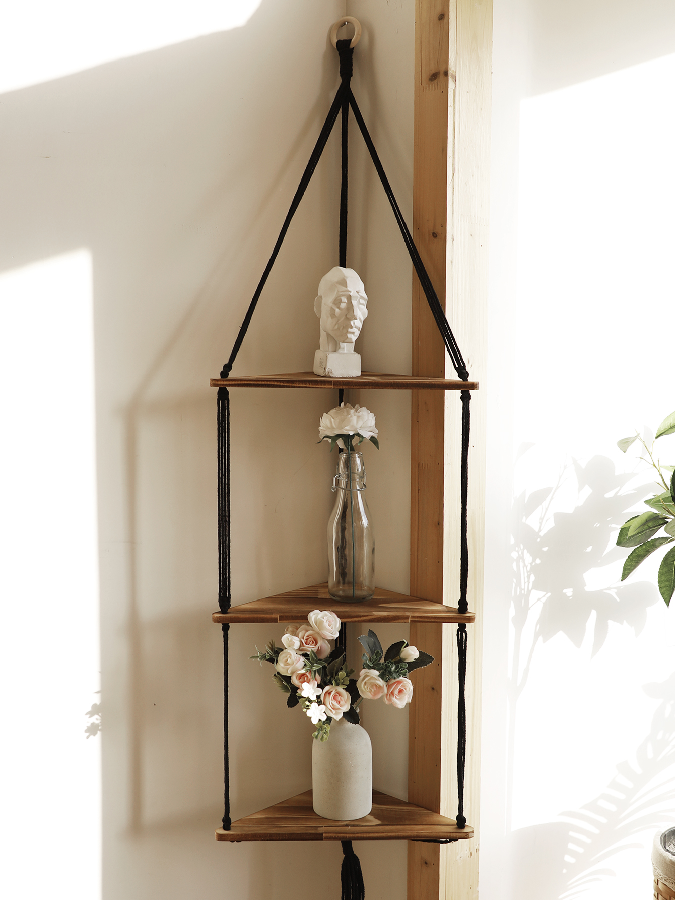 Wooden Corner Shelf Wall Decor - Home Bar Shelf のレビューと価格