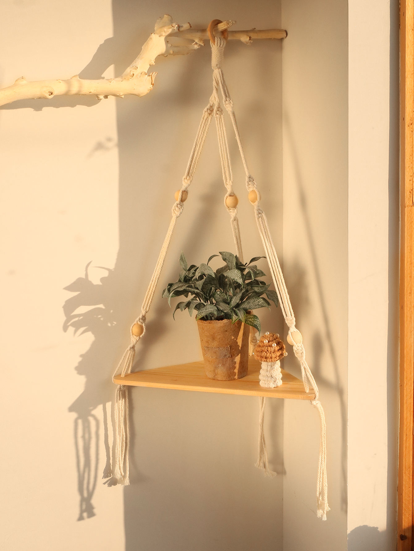 Wooden Corner Shelf Wall Decor - Home Bar Shelf のレビューと価格