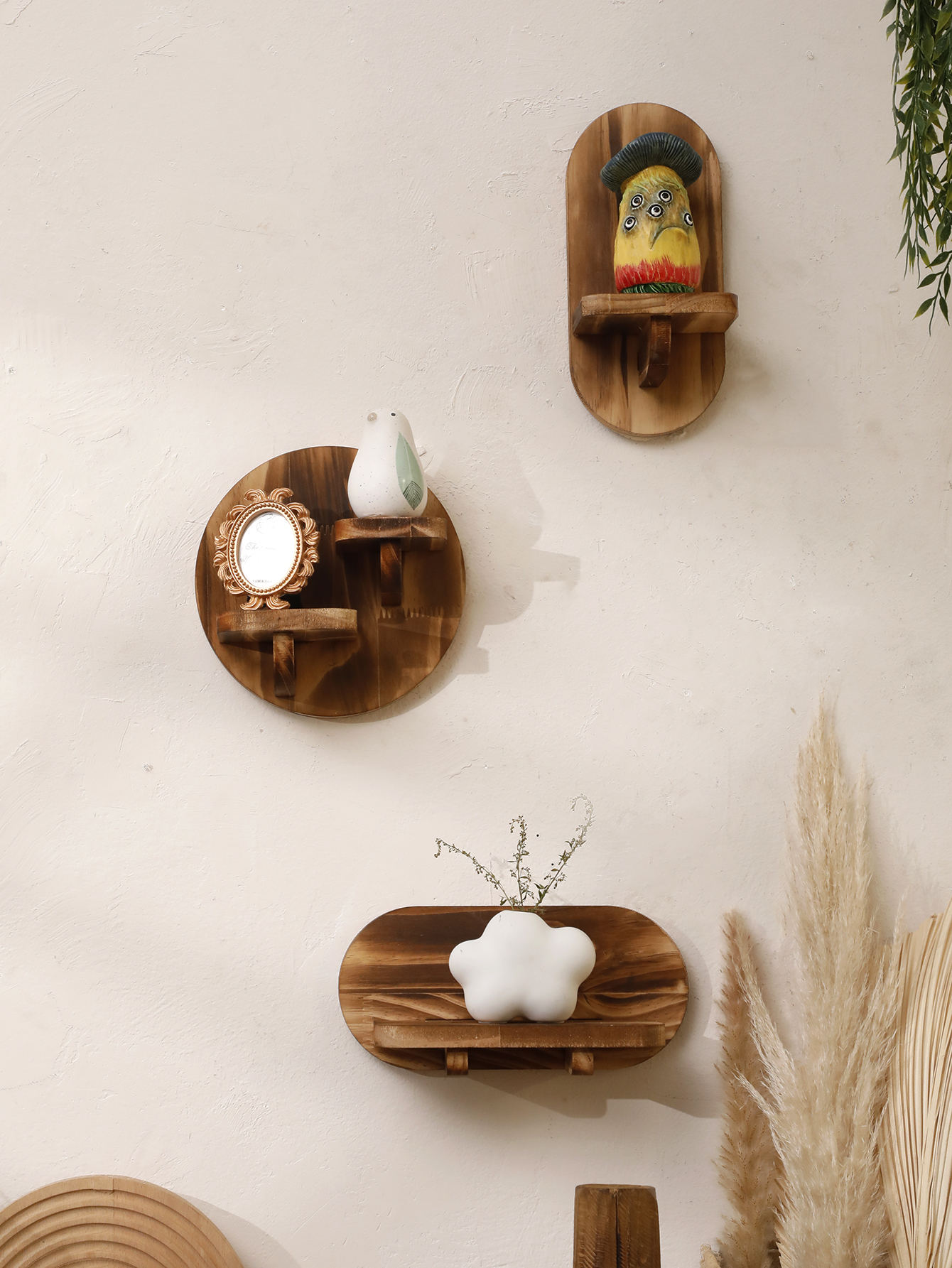 1/2-tier Wooden Shelves Oval C - Home Bar Shelves のレビューと価格