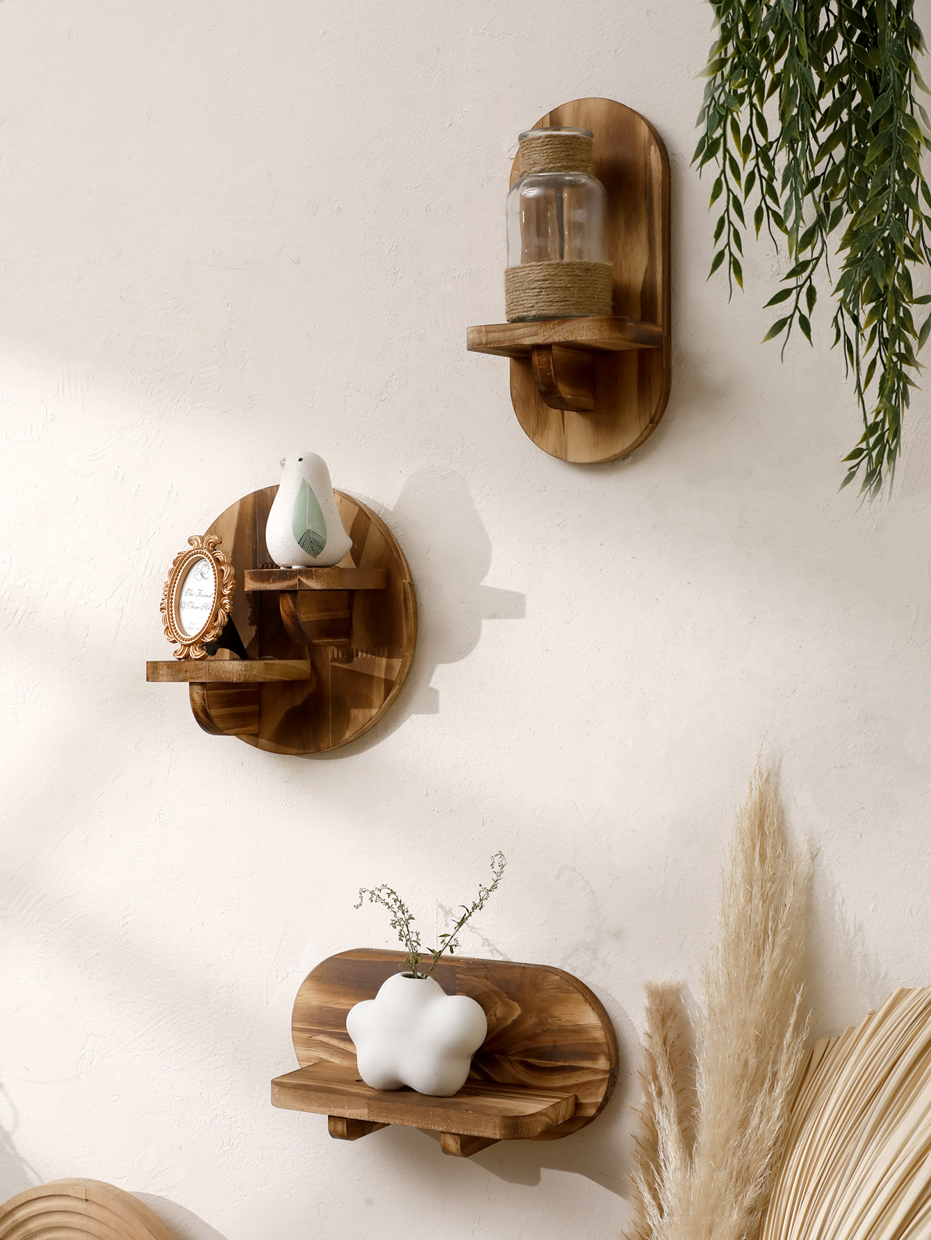 1/2-tier Wooden Shelves Oval C - Home Bar Shelves のレビューと価格