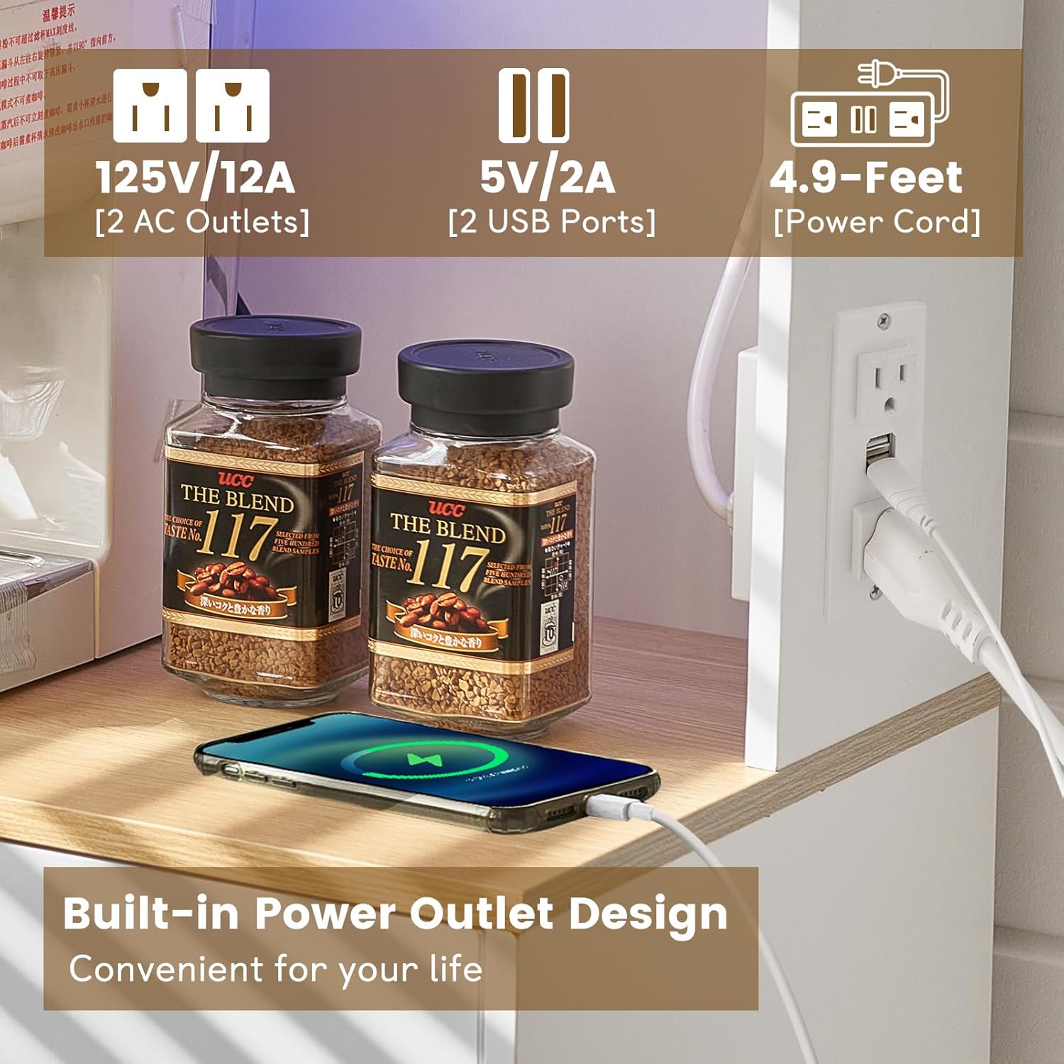 Wine Bar Cabinet with Power Ou - Home Bar Shelves のレビューと価格